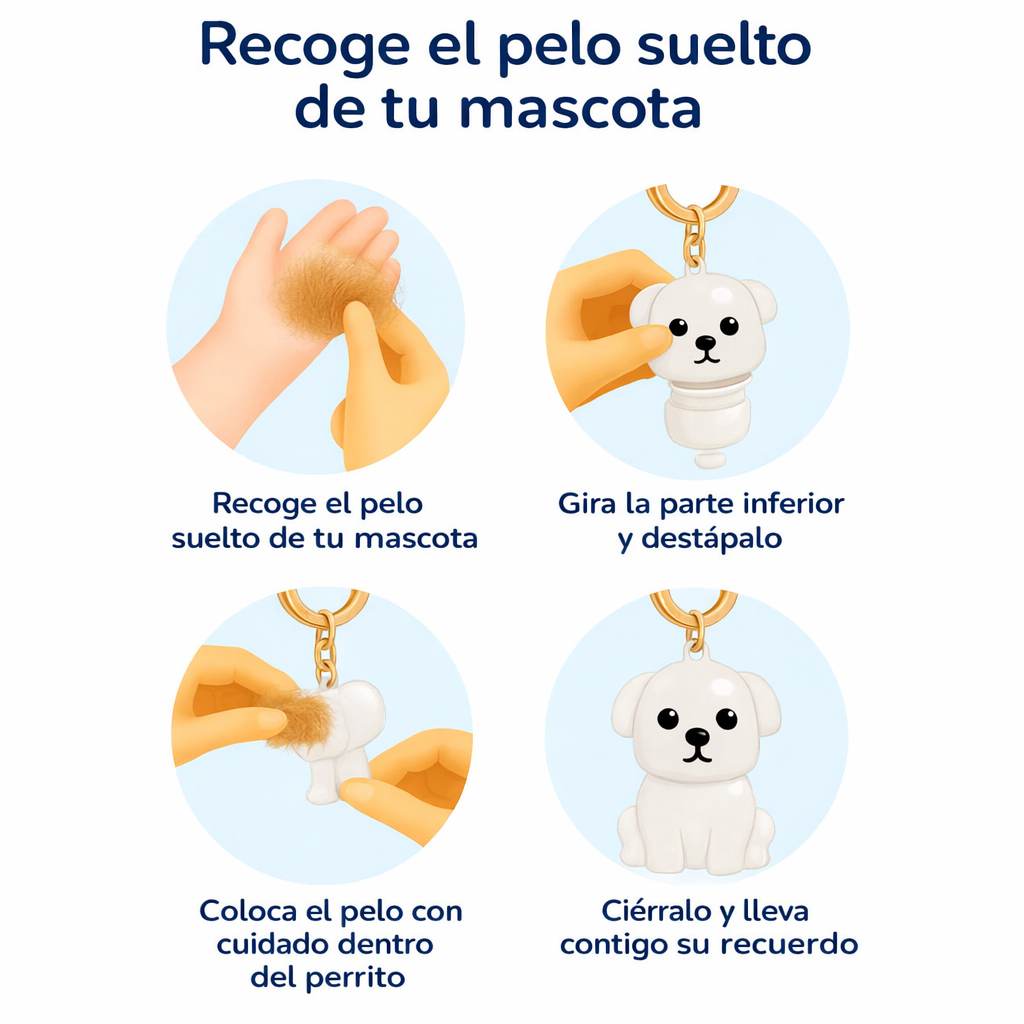 PawMemory - Llavero con Pelo de Perro